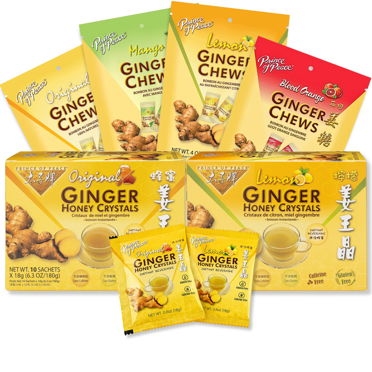 Ultimate Ginger Gift Box – Prince of Peace Ginger Chews & Ginger Honey Crystals Variety Pack