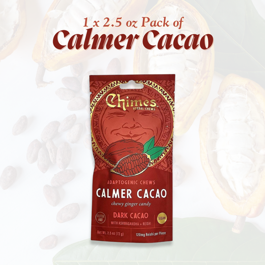 Chimes Adaptogen Ginger Chews Variety Pack of 2, Tranquil Turmeric and Calmer Cacao