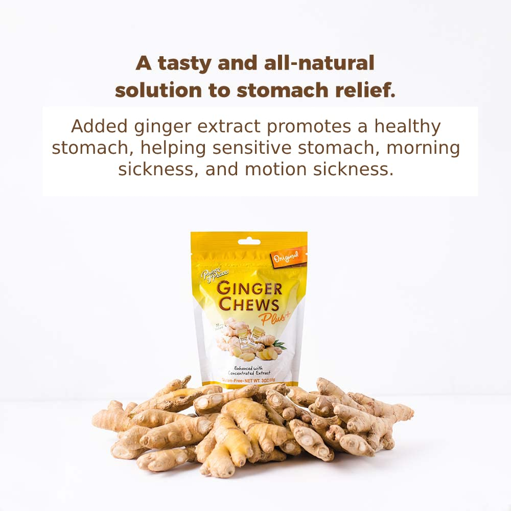 Prince of Peace Ginger Chews Variety Pack of 2 Bundle, 1 of each (Original Plus+ & Lemon Plus+)