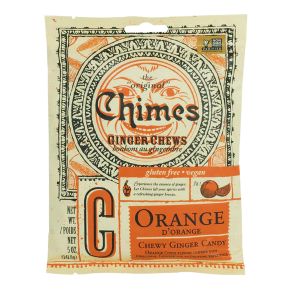 Chimes Ginger Chews Large Variety Pack of 5 (Original, Mango, Orange, Peppermint, Peanut Butter)