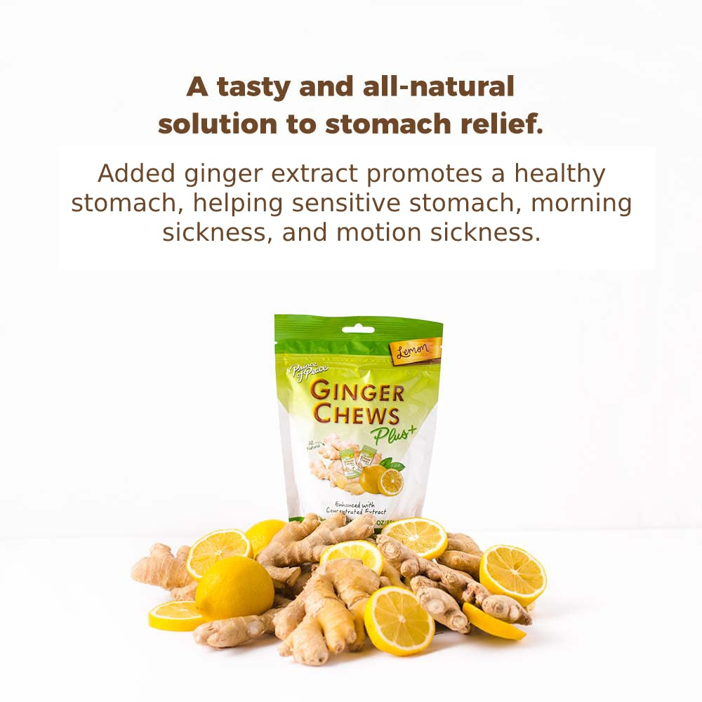 Prince of Peace Ginger Chews Variety Pack of 2 Bundle, 1 of each (Original Plus+ & Lemon Plus+)