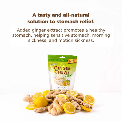 Prince of Peace Ginger Chews Variety Pack of 2 Bundle, 1 of each (Original Plus+ & Lemon Plus+)