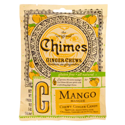 Chimes Ginger Chews Large Variety Pack of 5 (Original, Mango, Orange, Peppermint, Peanut Butter)