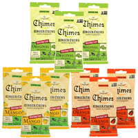 Chimes Ginger Chews Variety Pack of 9 Bundle (Mango, Orange & Lemon)